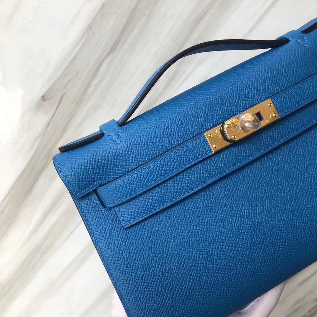 Hong Kong Hermes Mini kelly壹代 7W Blue izmir 伊茲密爾藍