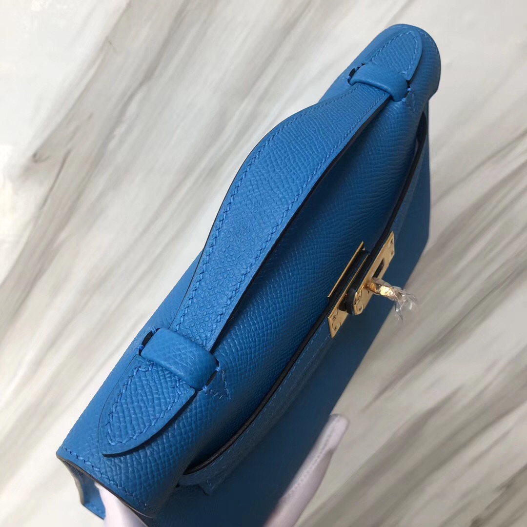 Hong Kong Hermes Mini kelly壹代 7W Blue izmir 伊茲密爾藍