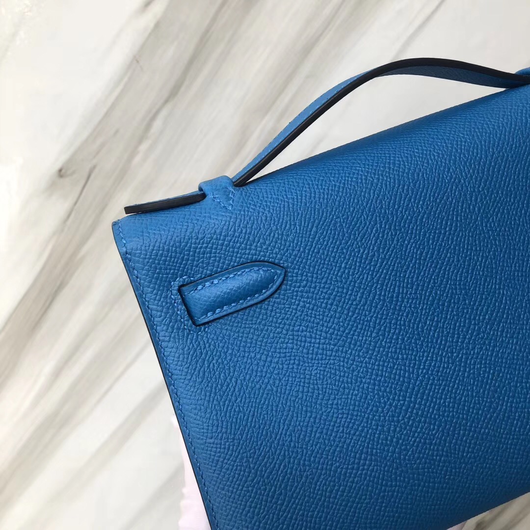 Hong Kong Hermes Mini kelly壹代 7W Blue izmir 伊茲密爾藍