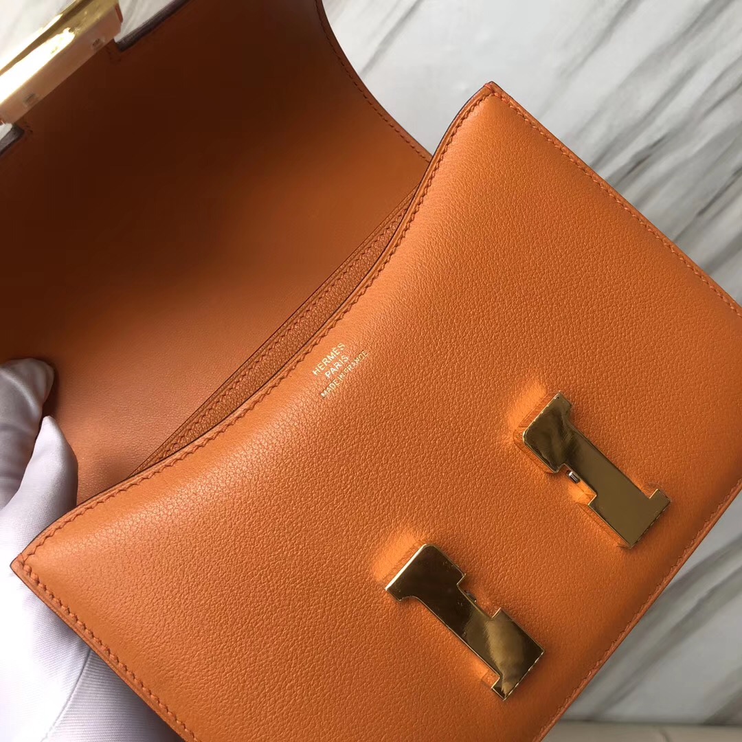 Malaysia Hermes Constance 19cm i9 Airport 杏黃色 everycolor 銀扣