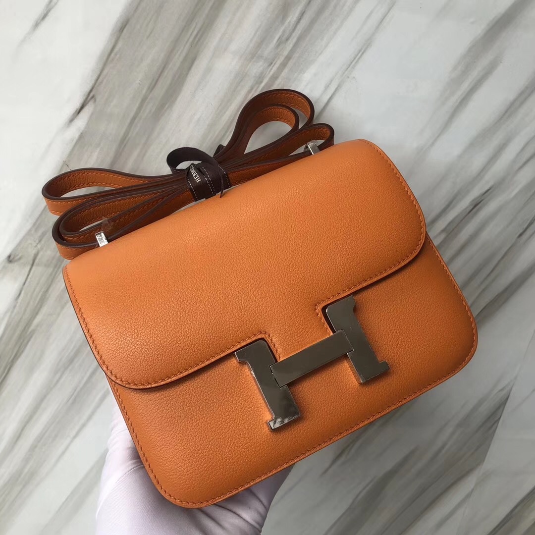 Malaysia Hermes i9杏黃色 Airport Constance 19cm everycolor  銀扣