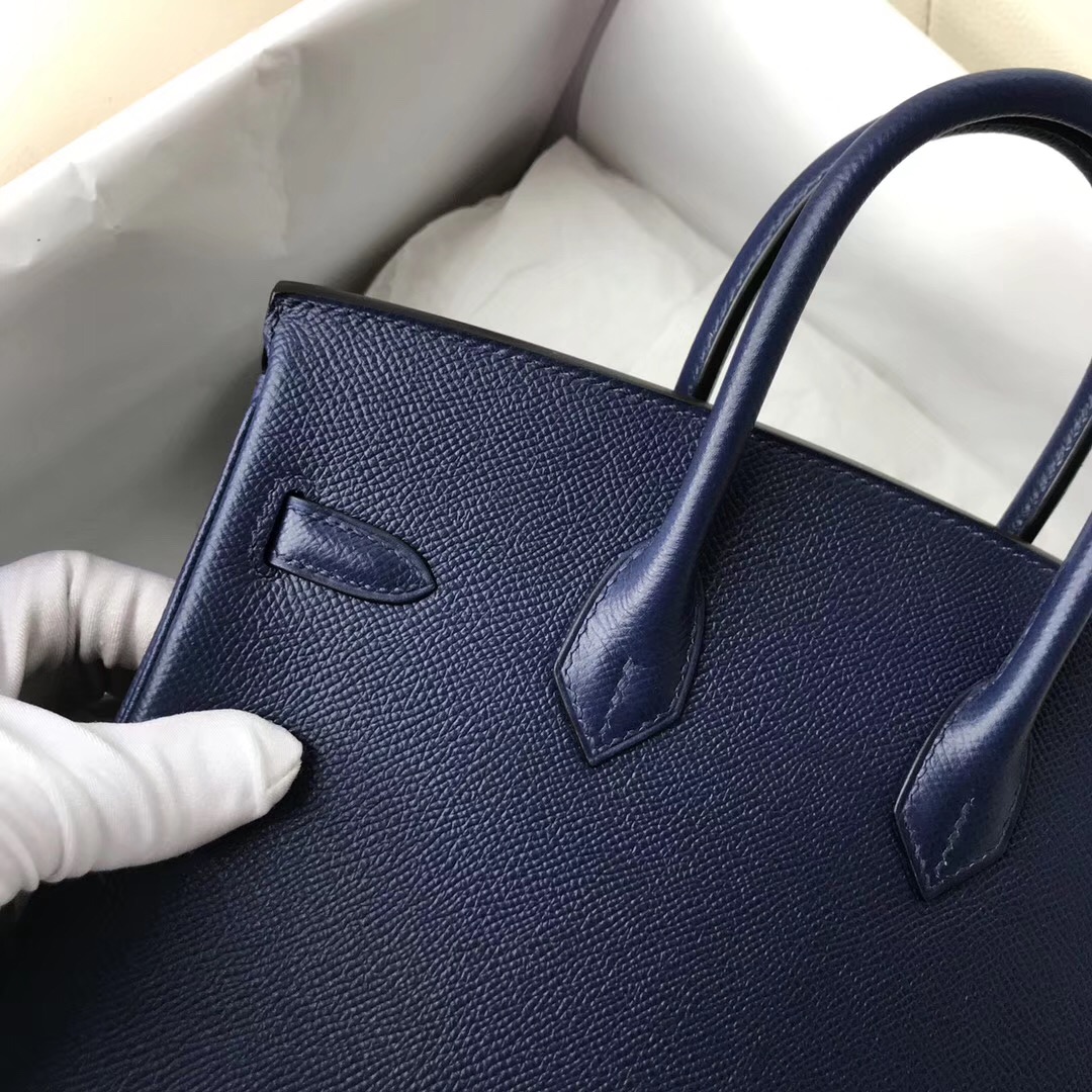 愛馬仕新加坡旗艦店 Hermes Birkin 25cm CK73宝石蓝 Blue sapphire