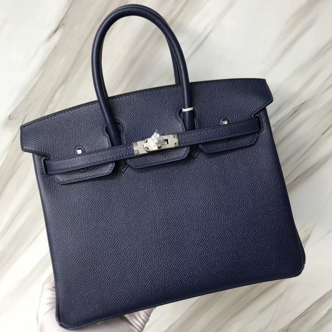 愛馬仕新加坡旗艦店 Hermes Birkin 25cm CK73宝石蓝 Blue sapphire