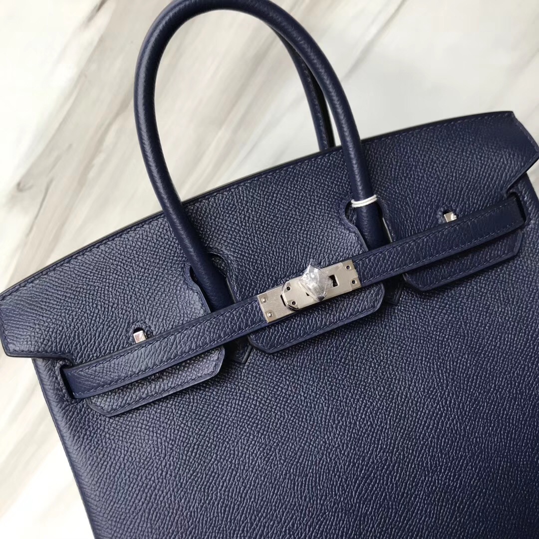 愛馬仕新加坡旗艦店 Hermes Birkin 25cm CK73宝石蓝 Blue sapphire