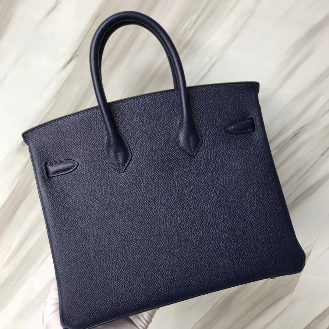 愛馬仕新加坡旗艦店 Hermes Birkin 25cm CK73宝石蓝 Blue sapphire