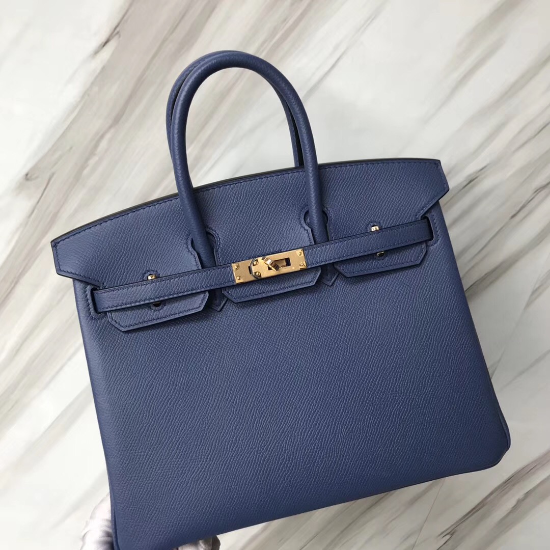 新加坡愛馬仕旗艦店 Hermes Birkin 25cm 7E明藍色 Blue Brighton