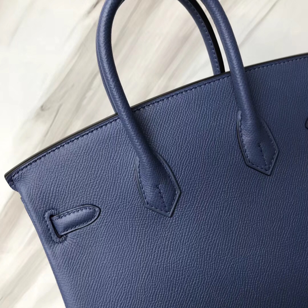 新加坡愛馬仕旗艦店 Hermes Birkin 25cm 7E明藍色 Blue Brighton