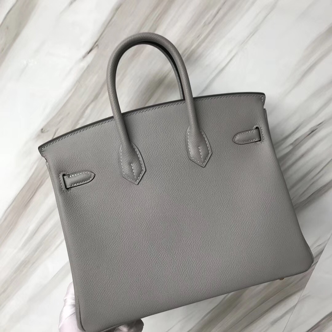 新加坡鉑金包攻略 Hermes Birkin 25cm Epsom 4Z海鷗灰 Blue Mouette