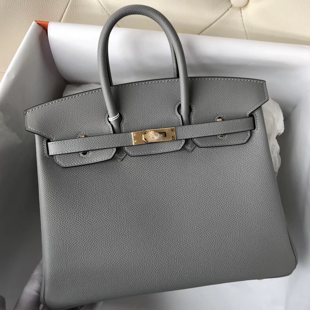 新加坡鉑金包攻略 Hermes Birkin 25cm Epsom 4Z海鷗灰 Blue Mouette