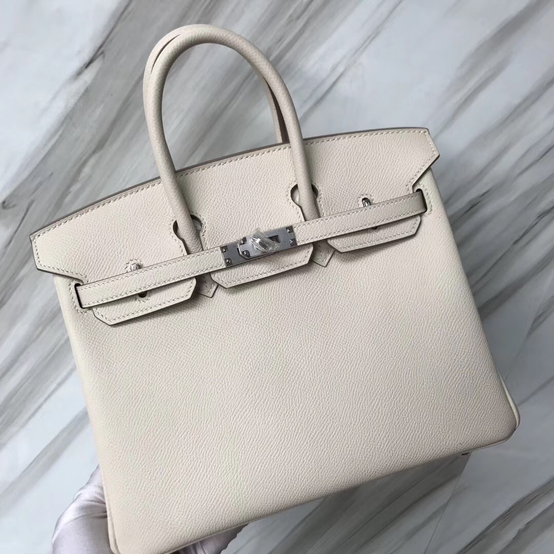 新加坡鉑金包攻略 Hermes Birkin Bag 25cm Epsom CK10奶昔白 Craie