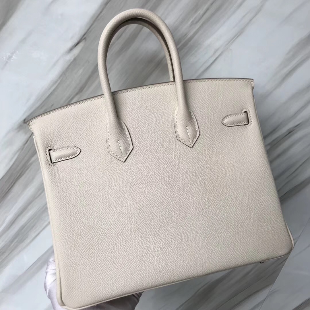 新加坡鉑金包攻略 Hermes Birkin Bag 25cm Epsom CK10奶昔白 Craie