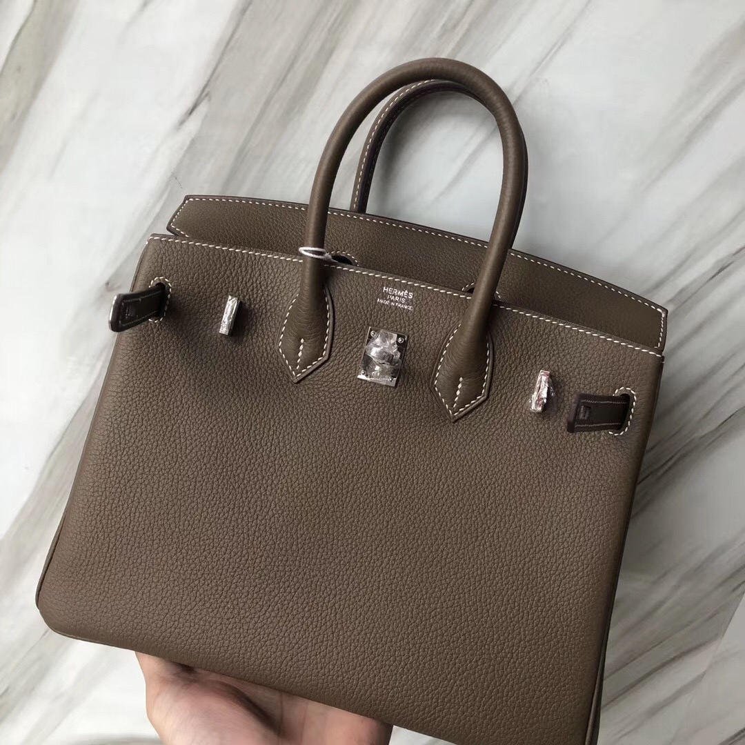 臺北愛馬仕鉑金包專賣店 Hermes Birkin 25cm Togo CK18 大象灰 Etoupe