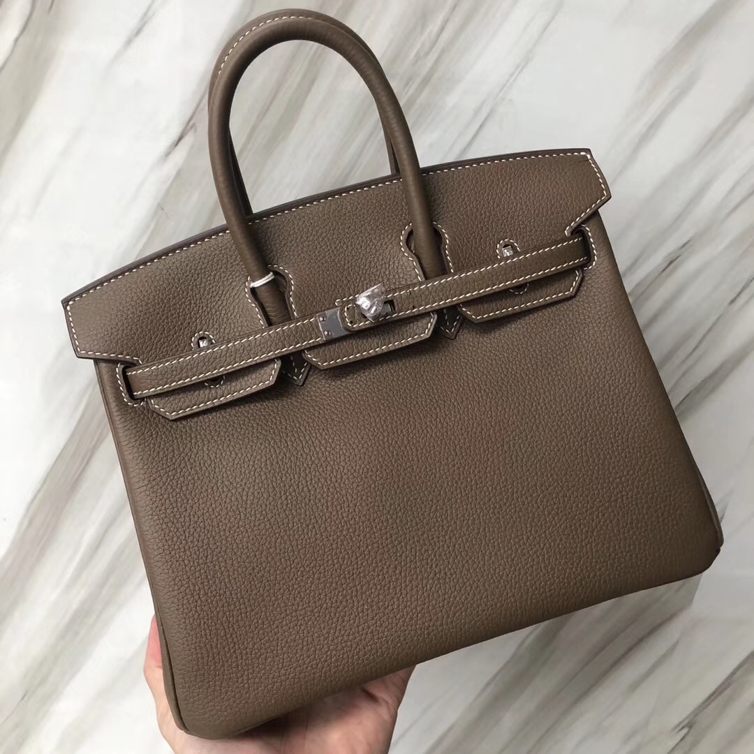 臺北愛馬仕鉑金包專賣店 Hermes Birkin 25cm Togo CK18 大象灰 Etoupe