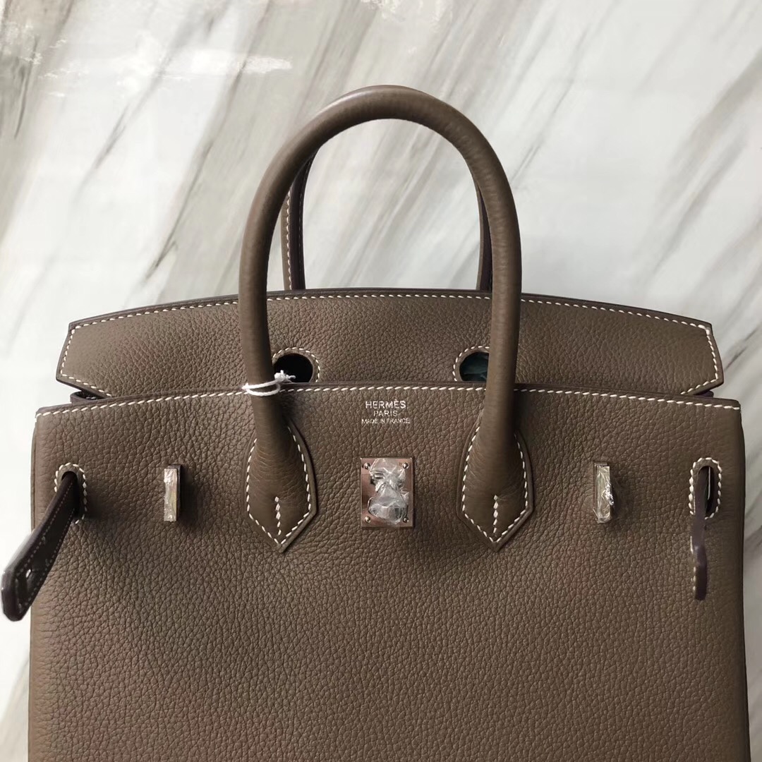 臺北愛馬仕鉑金包專賣店 Hermes Birkin 25cm Togo CK18 大象灰 Etoupe