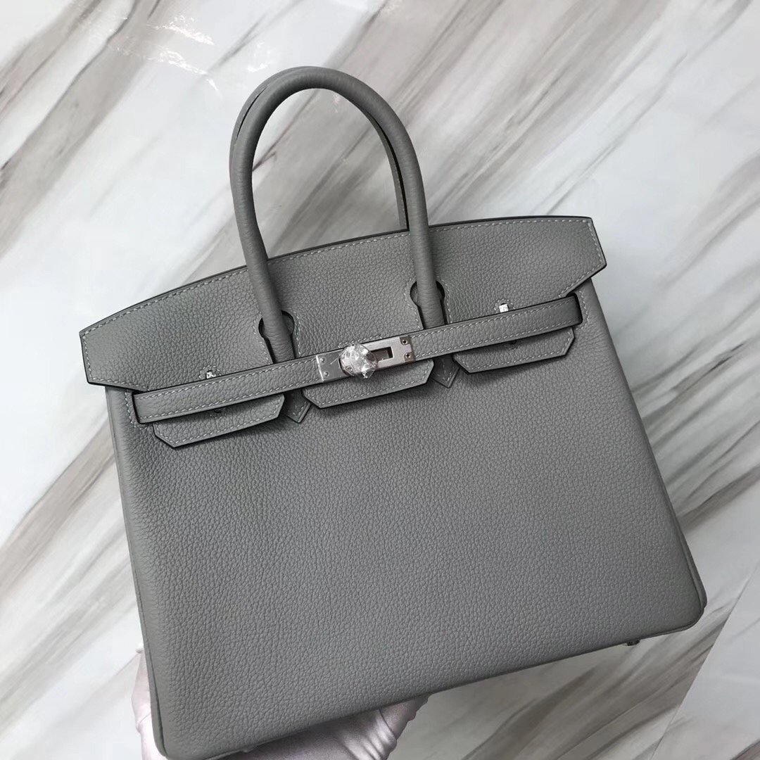 愛馬仕鉑金包 Hermes Birkin 25cm Togo 4Z海鷗灰 Griss Mouette 小牛皮