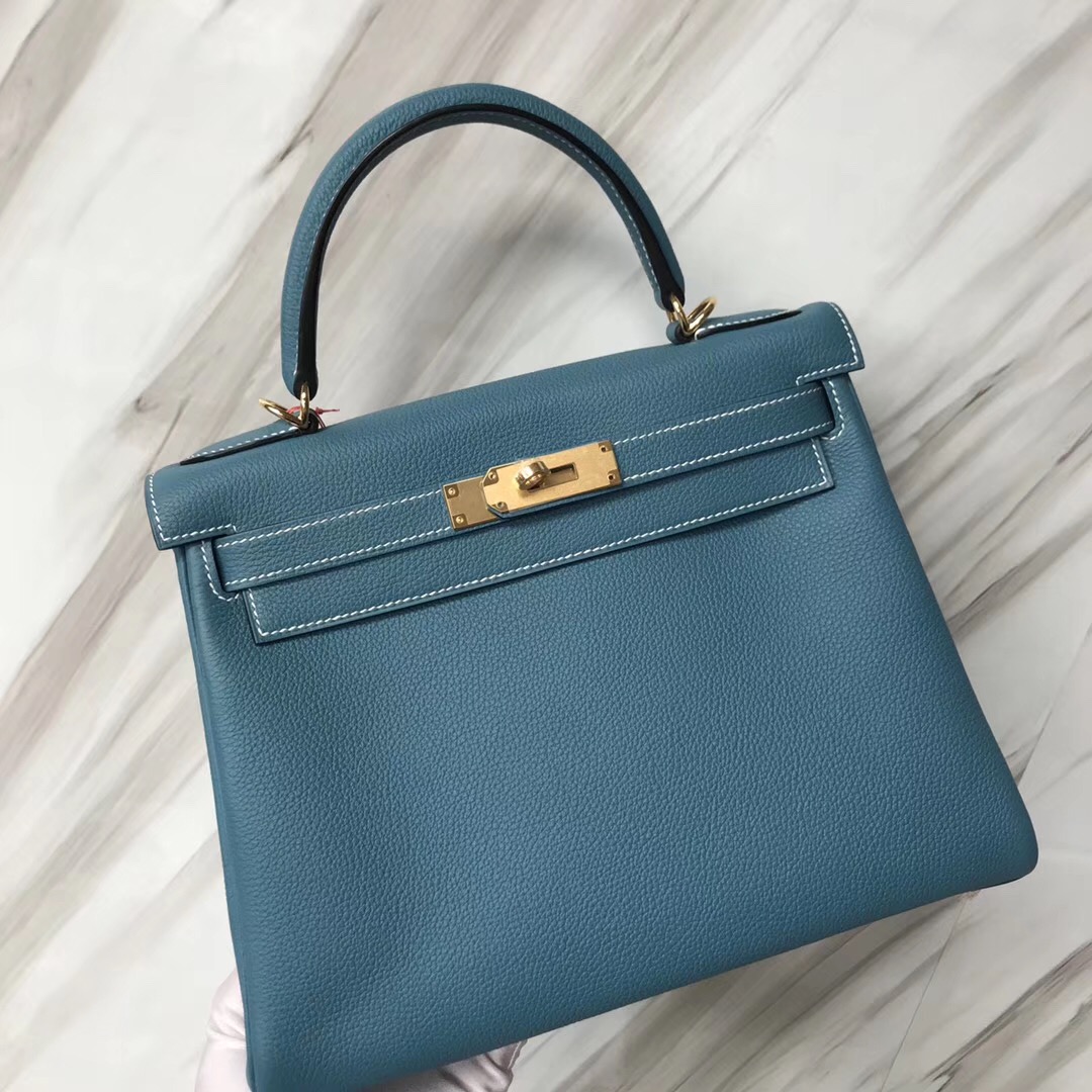 臺北愛馬仕麗晶精品專賣店 Hermes Kelly 28cm Togo CK75牛仔藍 Blue Jean