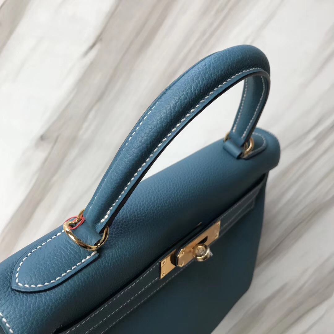 臺北愛馬仕麗晶精品專賣店 Hermes Kelly 28cm Togo CK75牛仔藍 Blue Jean