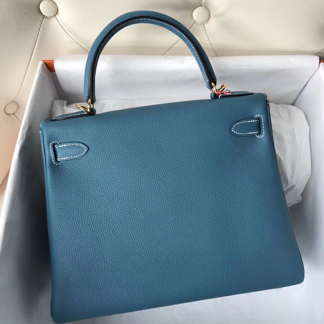 臺北愛馬仕麗晶精品專賣店 Hermes Kelly 28cm Togo CK75牛仔藍 Blue Jean