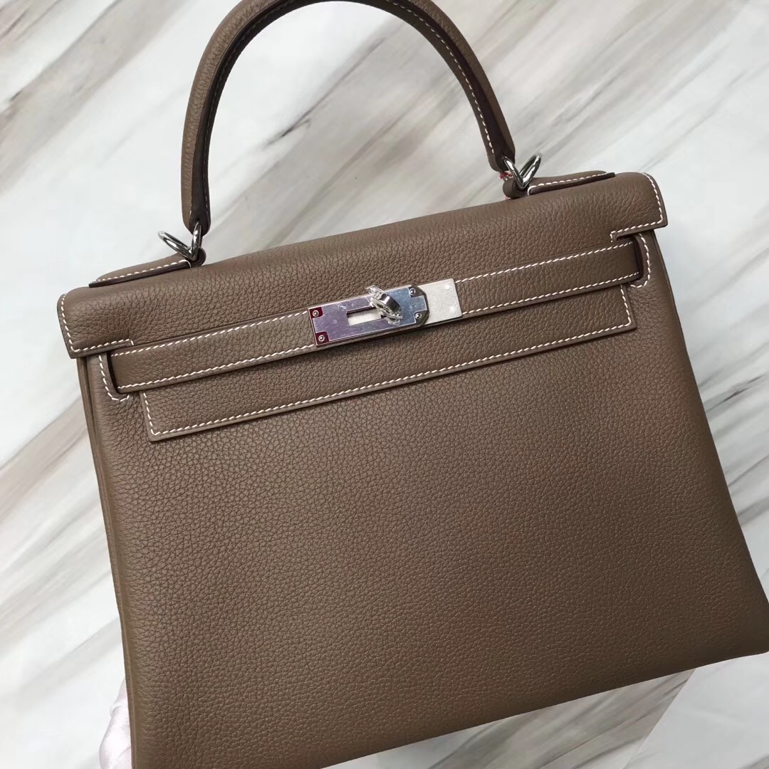 臺北麗晶精品專賣店 Hermes Kelly 28cm Togo CK18大象灰 Etoupe