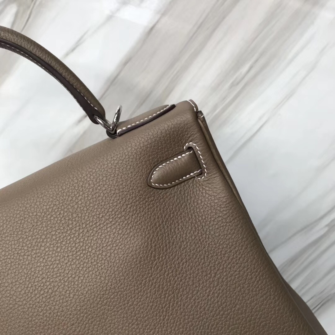 臺北麗晶精品專賣店 Hermes Kelly 28cm Togo CK18大象灰 Etoupe