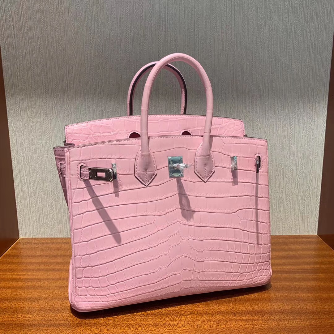 Malaysia Hermes Birkin 25cm 5P Pink 櫻花粉 霧面兩點 尼羅鱷