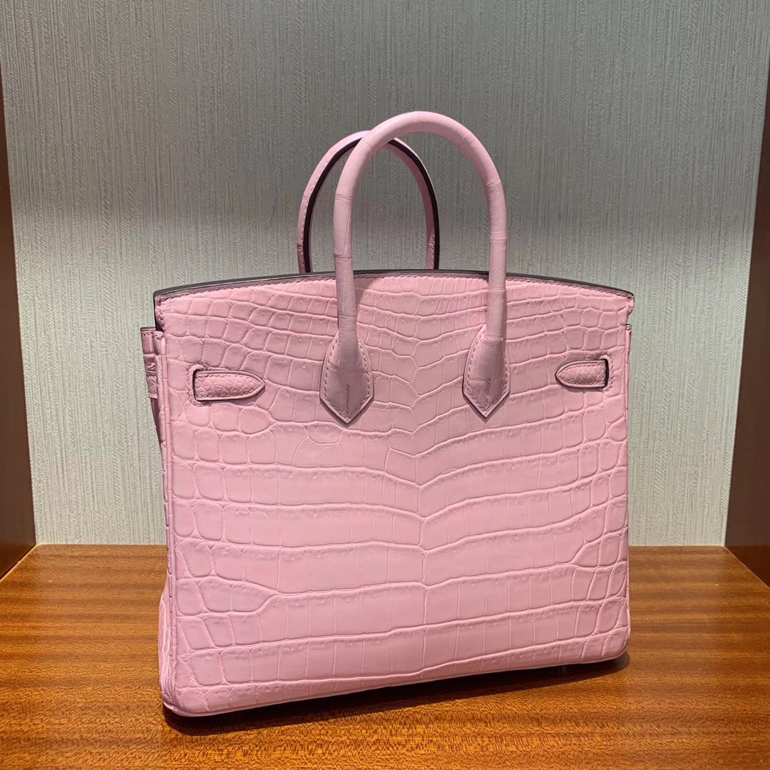 Malaysia Hermes Birkin 25cm 5P Pink 櫻花粉 霧面兩點 尼羅鱷