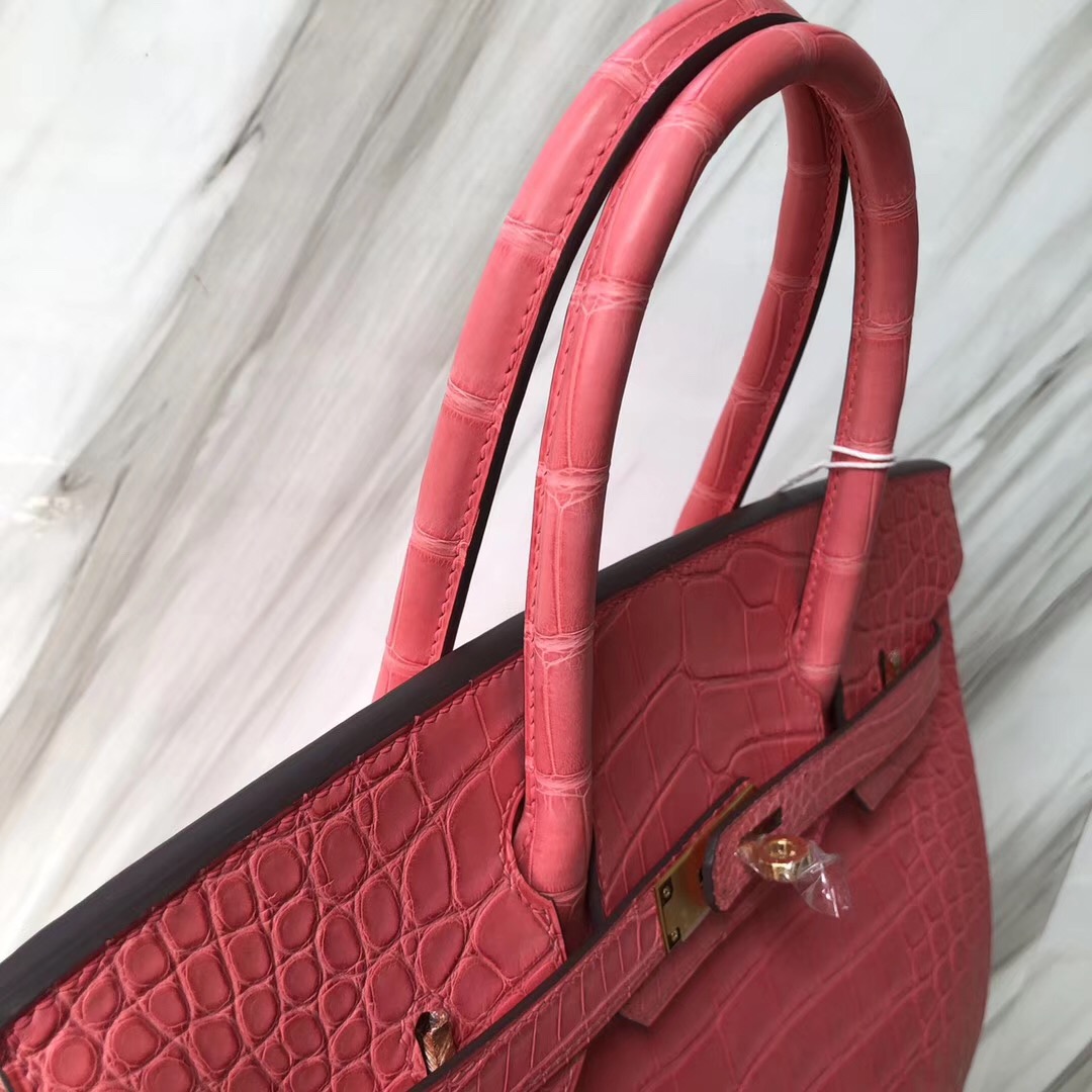 Hermes Birkin 30cm A5 Bouganinviller 杜鵑紅 Matte alligator crocodile美洲鱷