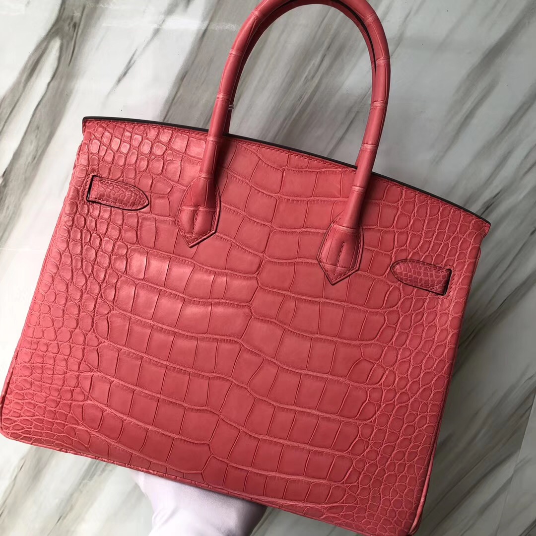 Hermes Birkin 30cm A5 Bouganinviller 杜鵑紅 Matte alligator crocodile美洲鱷