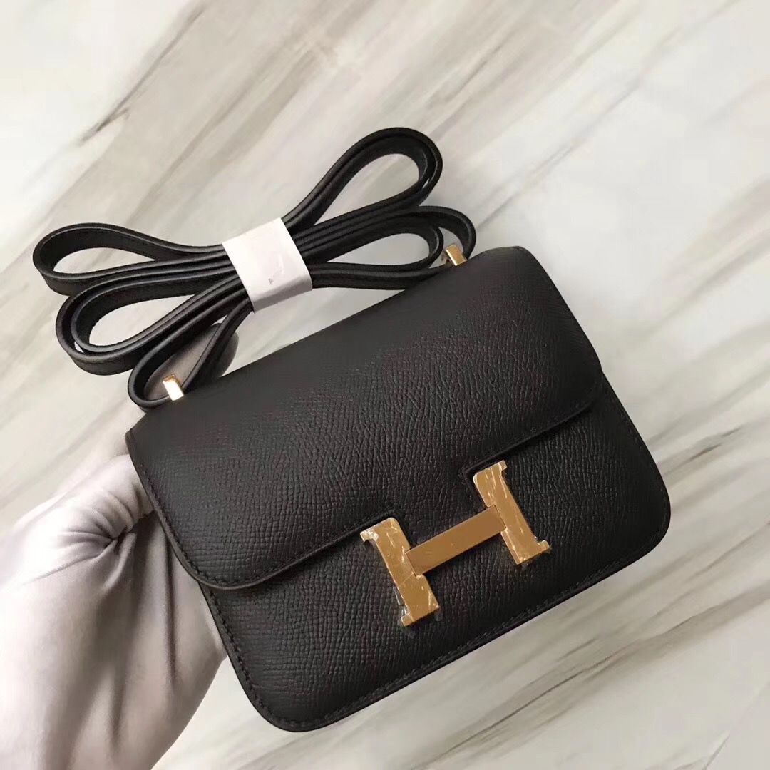 赫耳墨斯 康斯坦斯空姐包 Hermes Constance Mini 14cm CK89黑色