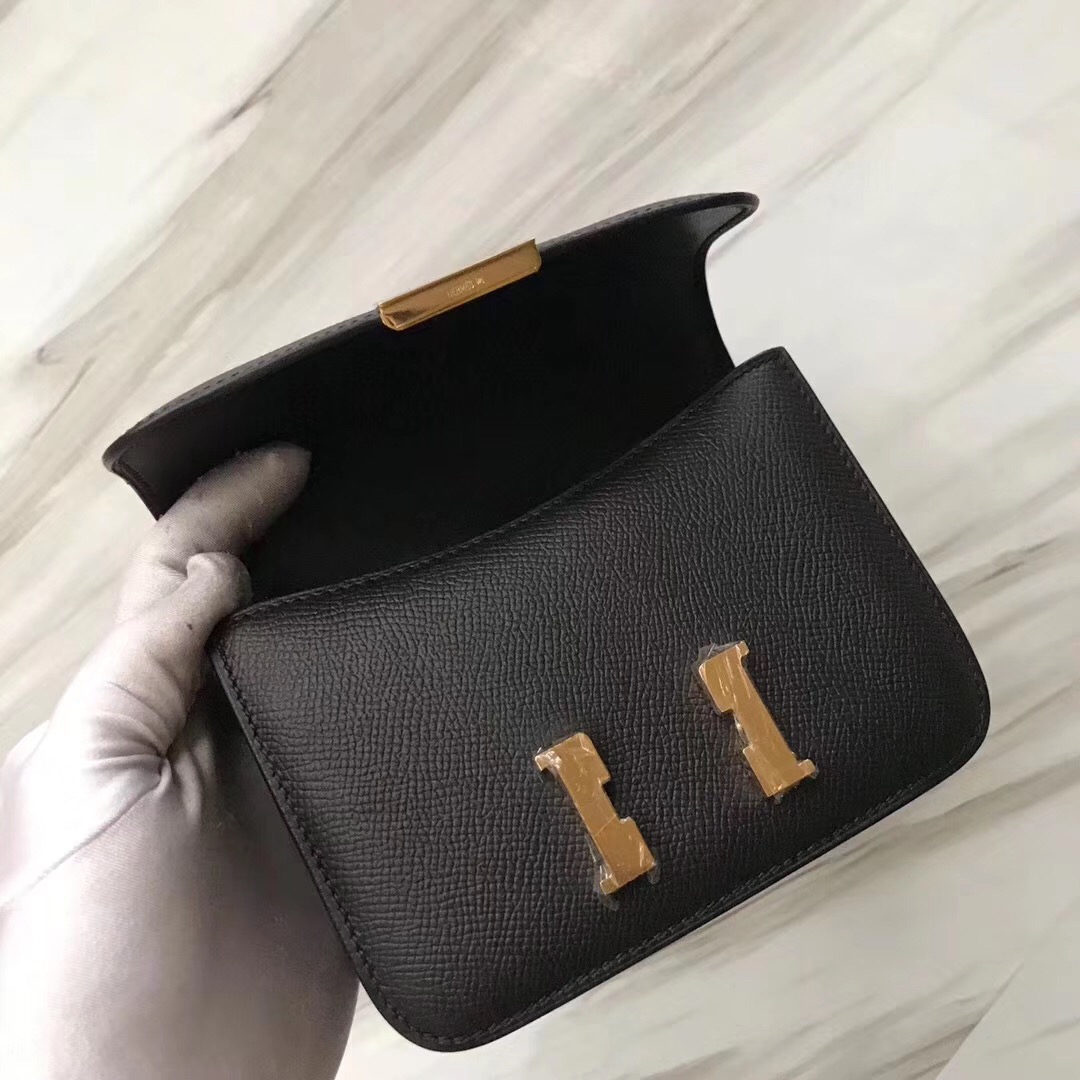 赫耳墨斯 康斯坦斯空姐包 Hermes Constance Mini 14cm CK89黑色