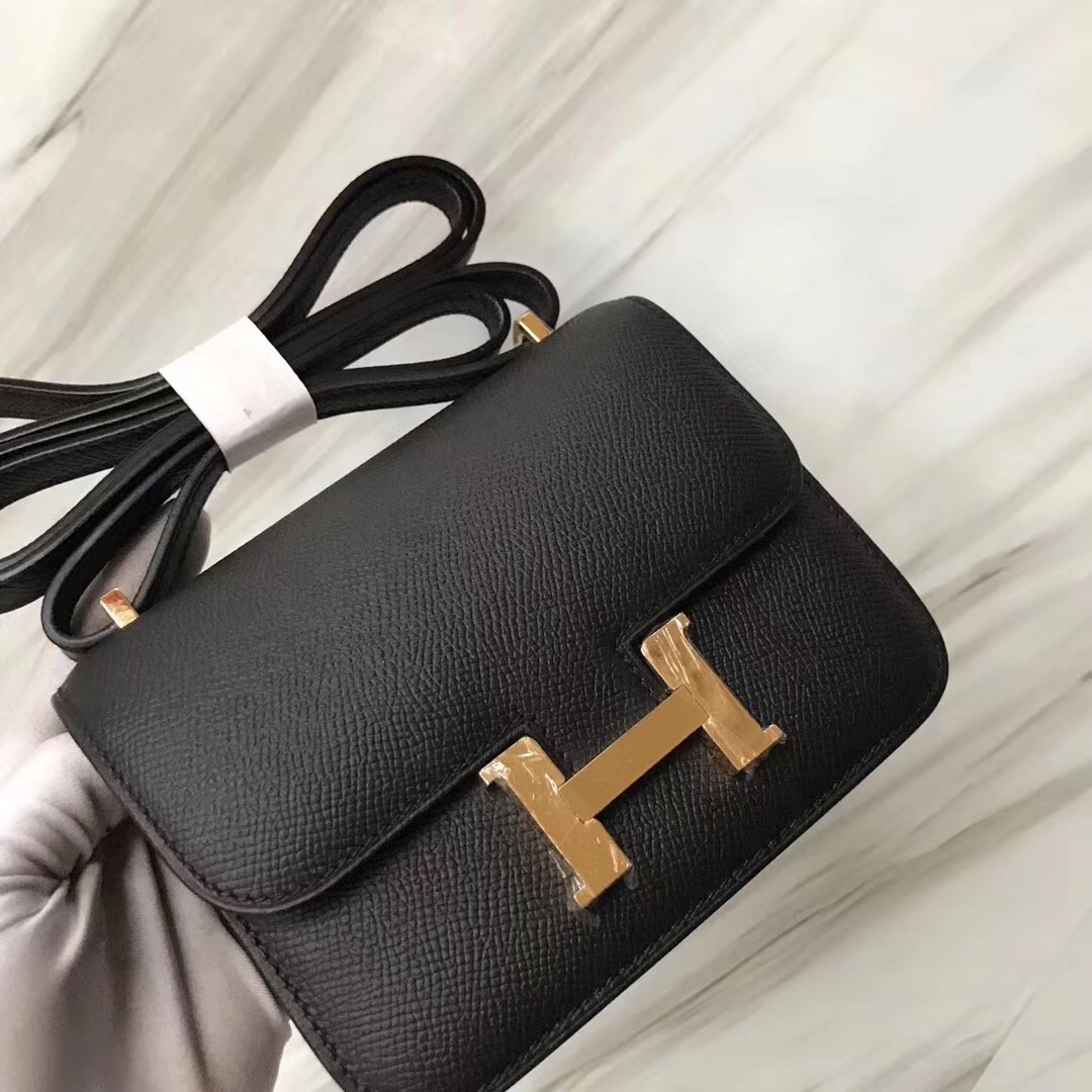 赫耳墨斯 康斯坦斯空姐包 Hermes Constance Mini 14cm CK89黑色