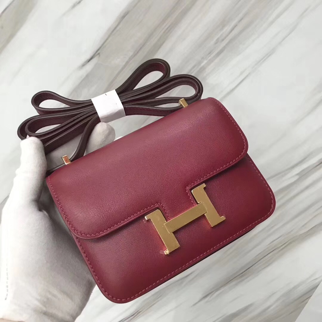 Hermes Constance Mini 14cm Swift K1石榴紅 Rouge grenat