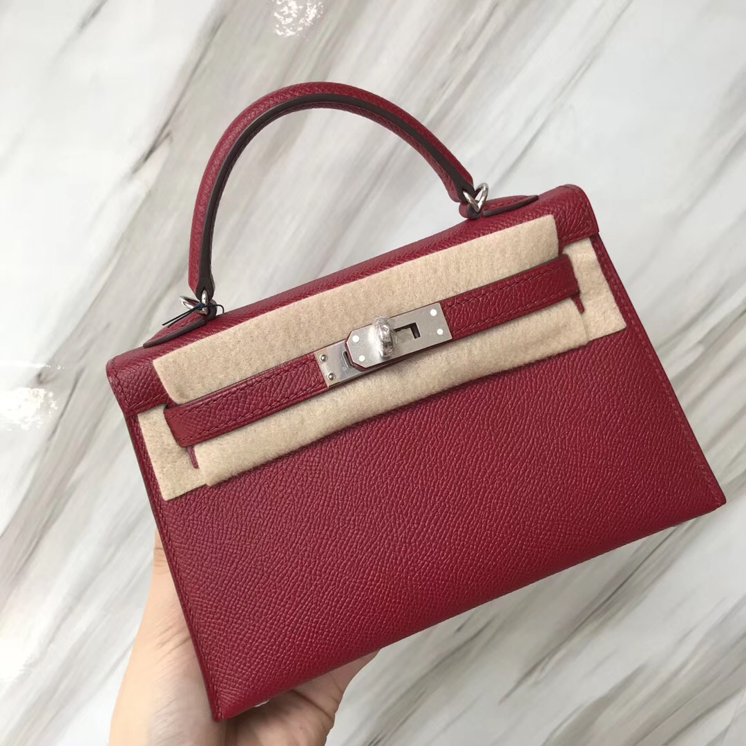 Hermes MiniKelly二代 尺寸 Epsom K1石榴紅 Rouge grenat