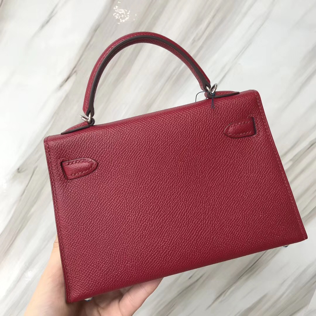 Hermes MiniKelly二代 尺寸 Epsom K1石榴紅 Rouge grenat