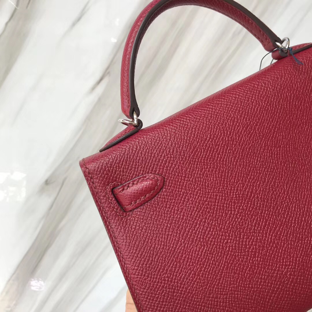 Hermes MiniKelly二代 尺寸 Epsom K1石榴紅 Rouge grenat