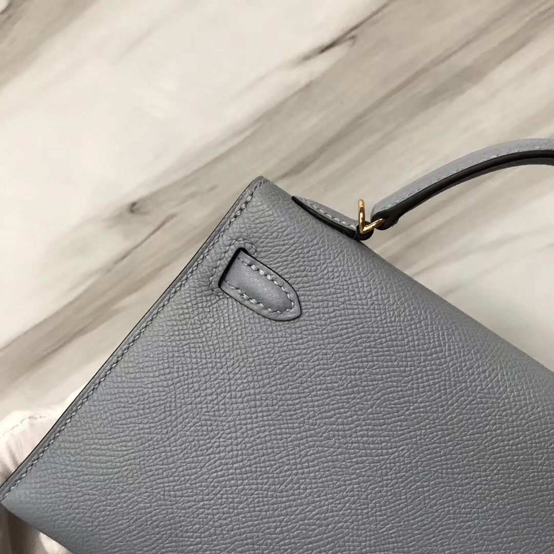 Hong Kong Hermes MiniKelly二代 Epsom J7亞麻藍 BlueLin