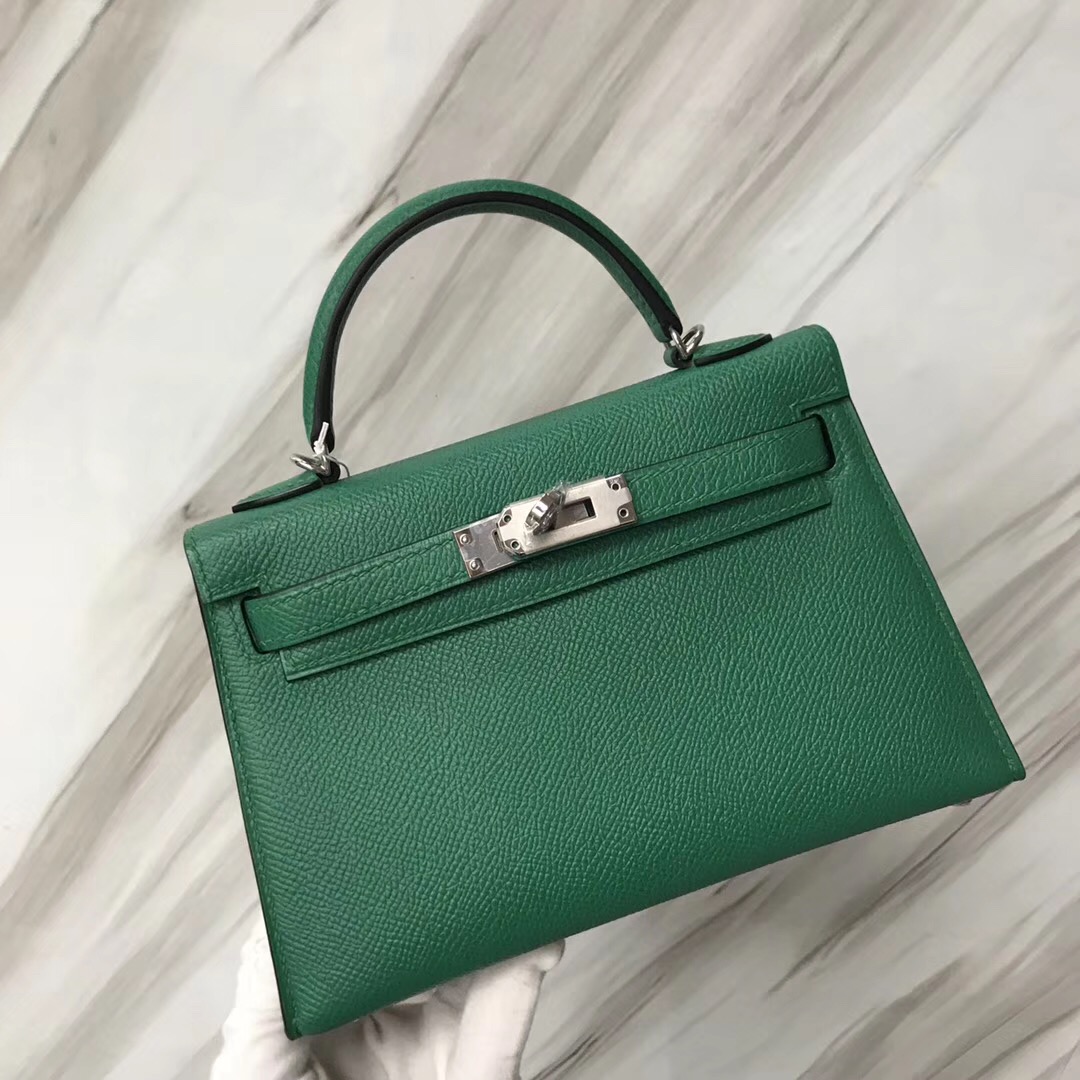 Hermes Mini kelly二代  Epsom U4 vert vertigo 絲絨綠