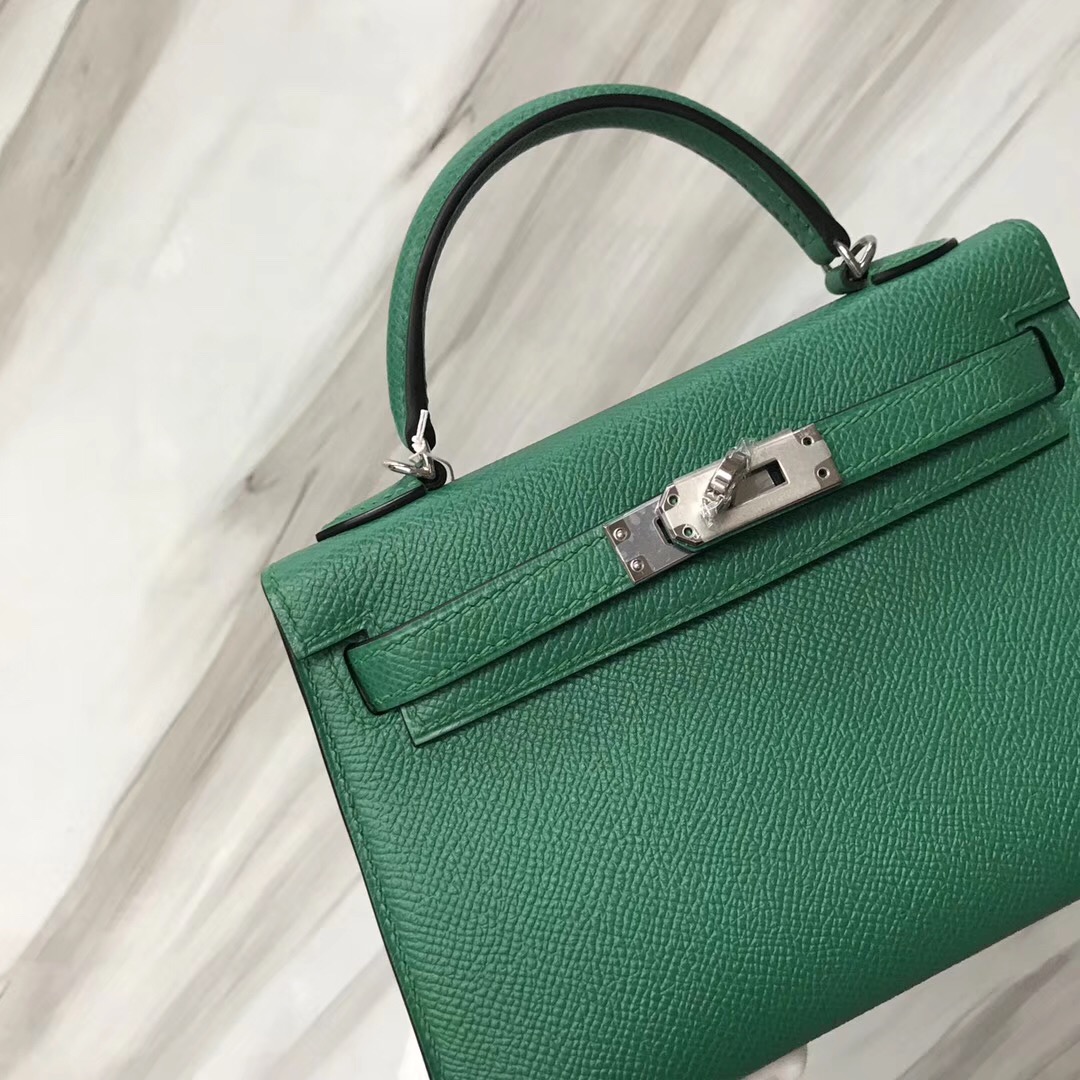 Hermes Mini kelly二代  Epsom U4 vert vertigo 絲絨綠