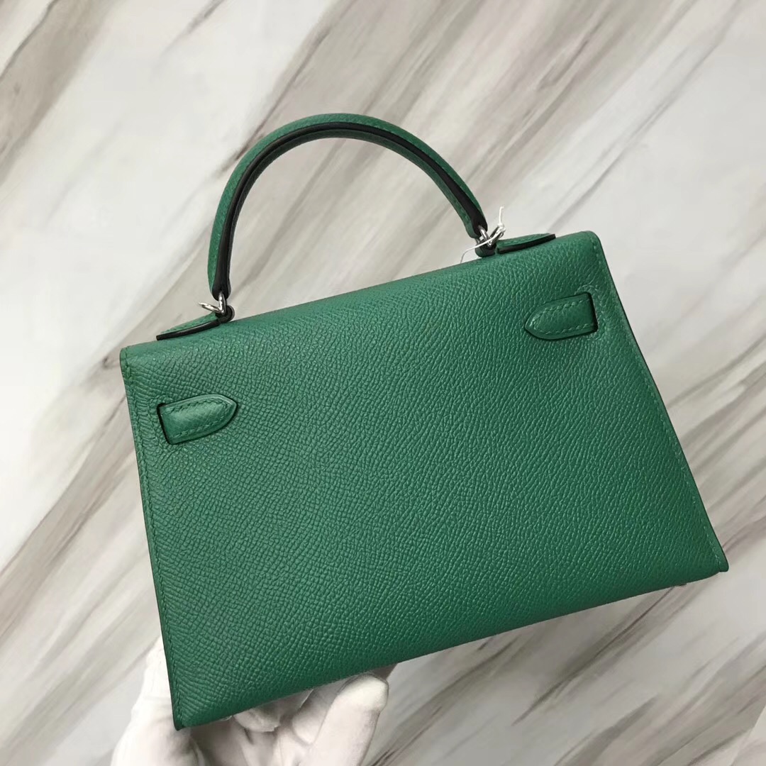 Hermes Mini kelly二代  Epsom U4 vert vertigo 絲絨綠