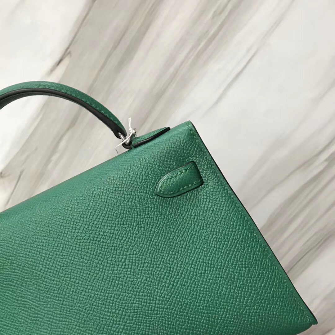 Hermes Mini kelly二代  Epsom U4 vert vertigo 絲絨綠