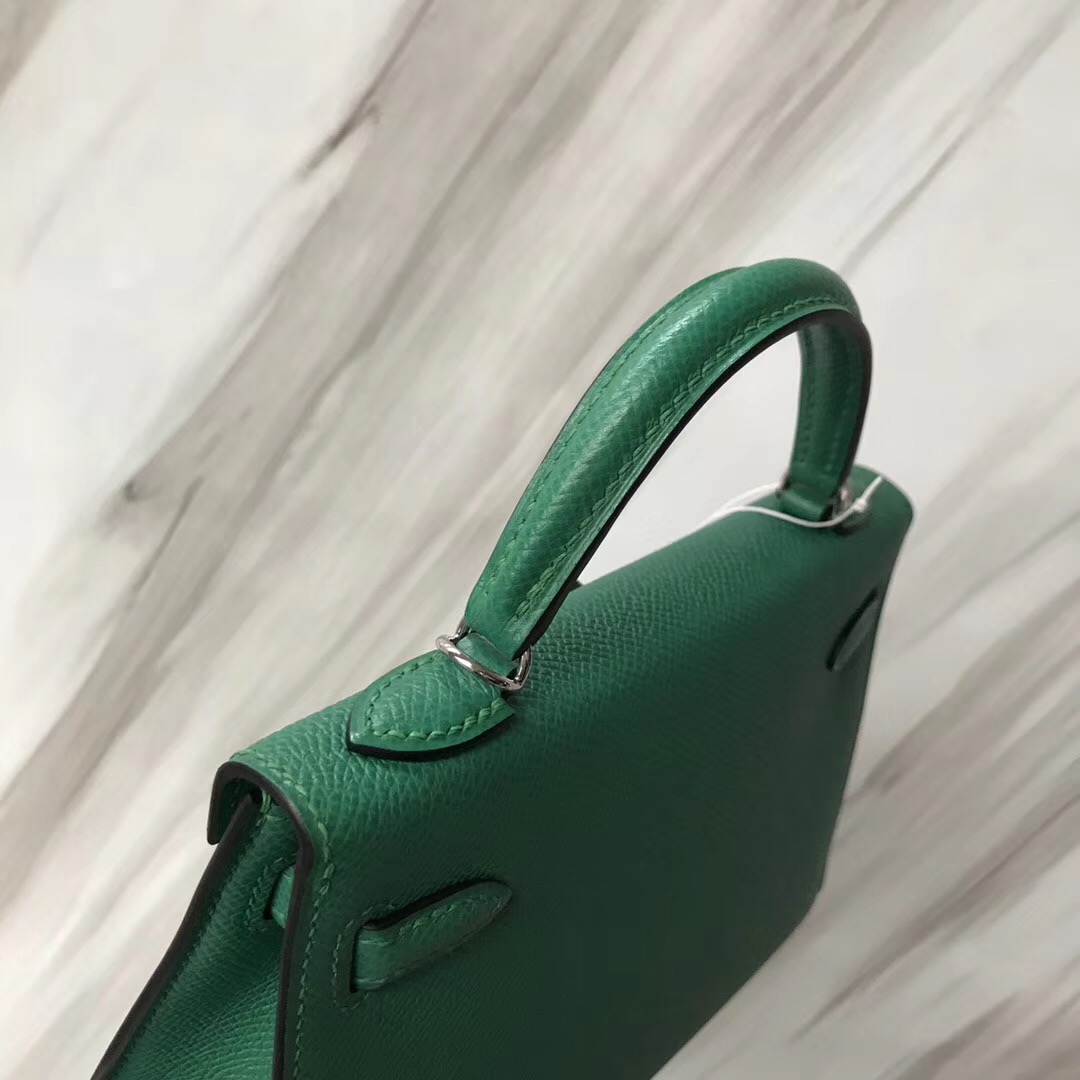 Hermes Mini kelly二代  Epsom U4 vert vertigo 絲絨綠