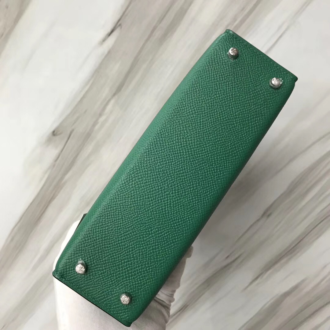 Hermes Mini kelly二代  Epsom U4 vert vertigo 絲絨綠