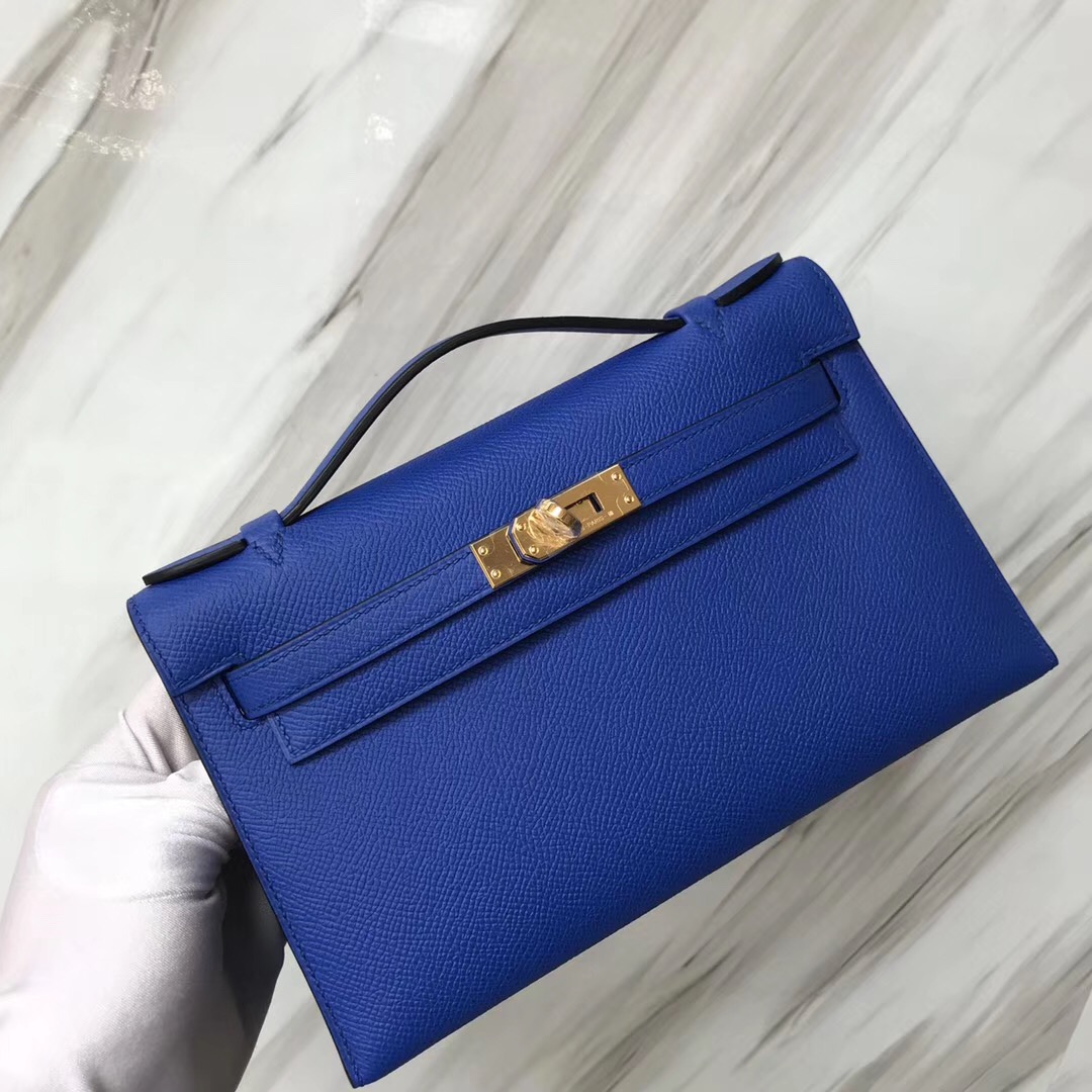 Hermes MiniKelly 壹代 Pochette Epsom I7 Blue zellige 琉璃藍