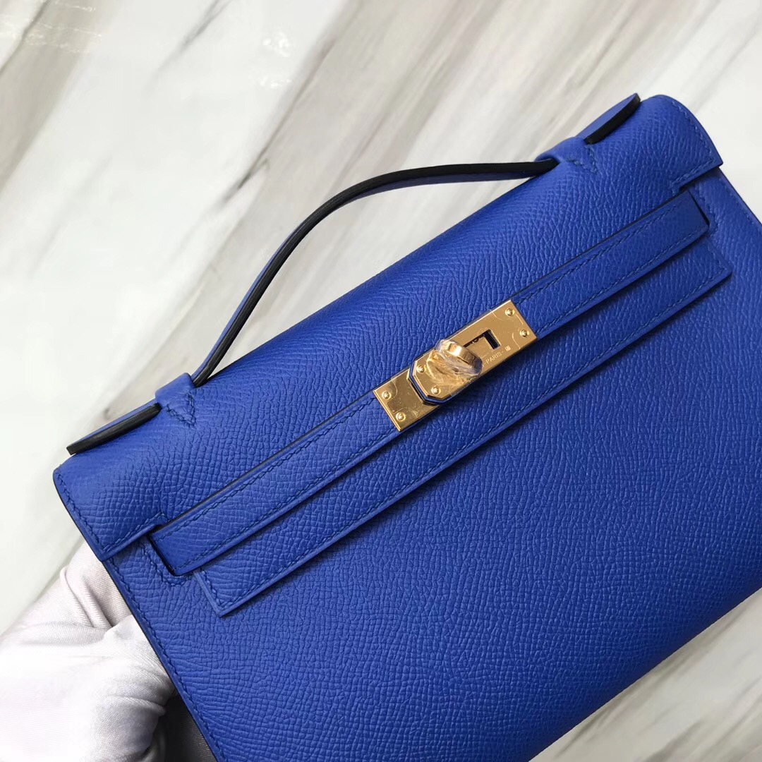 Hermes MiniKelly 壹代 Pochette Epsom I7 Blue zellige 琉璃藍