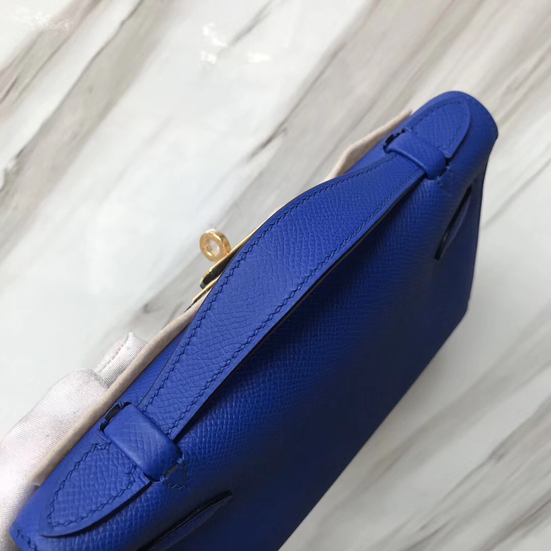 Hermes MiniKelly 壹代 Pochette Epsom I7 Blue zellige 琉璃藍