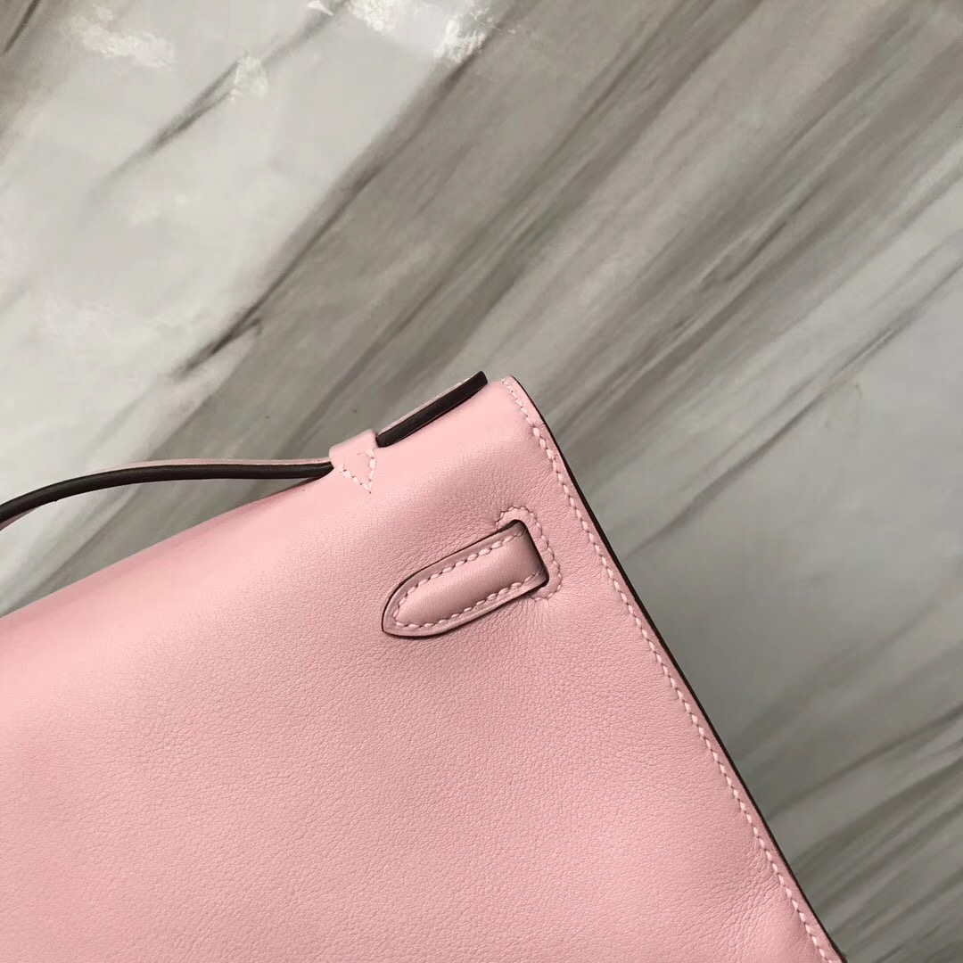 Hermes MiniKelly pochette 3Q新櫻花粉 Rose Sakura Swift calfskin