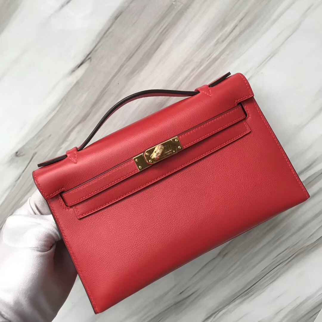 Malaysia Hermes MiniKelly pochette S5 Rouge Tomate 番茄紅 Swift calfskin