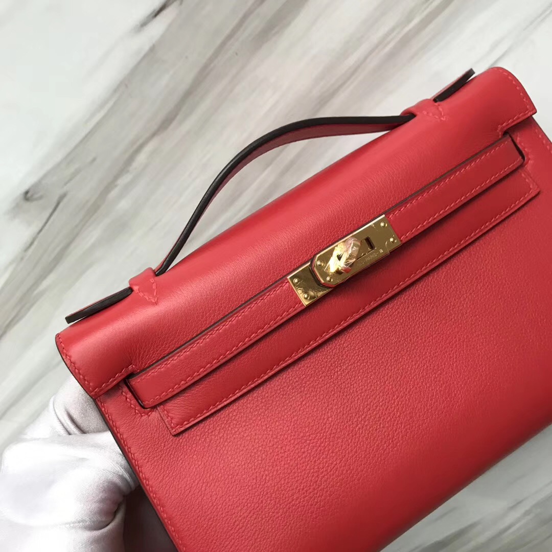 Malaysia Hermes MiniKelly pochette S5 Rouge Tomate 番茄紅 Swift calfskin