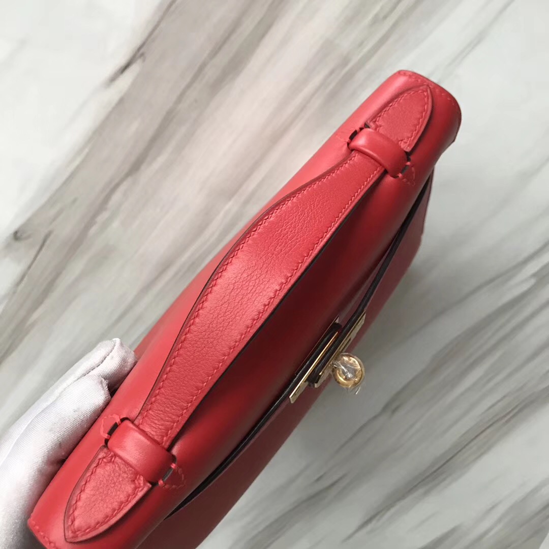Malaysia Hermes MiniKelly pochette S5 Rouge Tomate 番茄紅 Swift calfskin