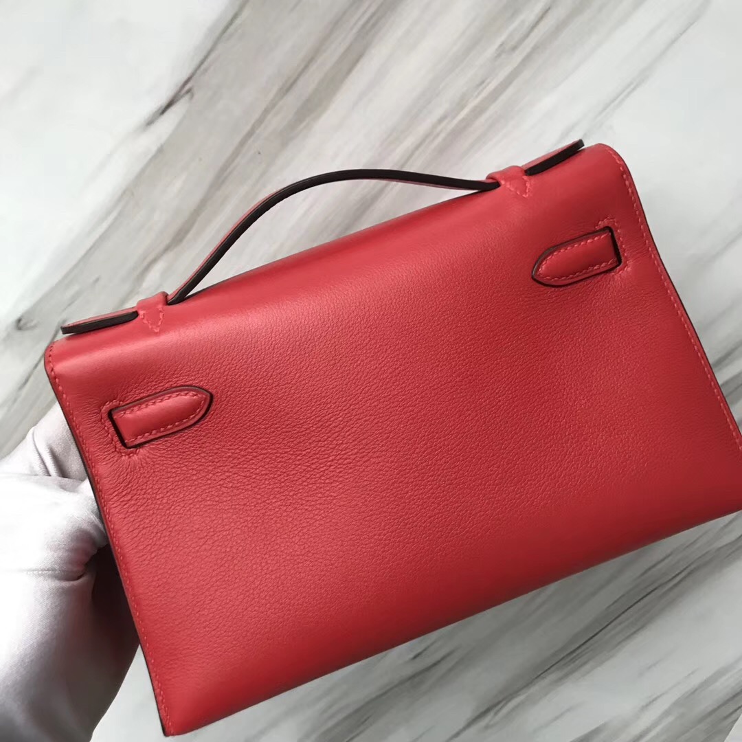 Malaysia Hermes MiniKelly pochette S5 Rouge Tomate 番茄紅 Swift calfskin